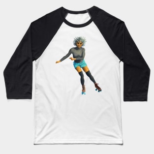 Alien Girl Roller Skates Rollergirl Art Baseball T-Shirt